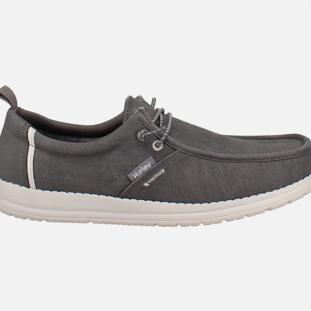 Hurley Laguna Mens Casual Ultra-Lightweight Breathable Canvas Shoe Gray Comfy